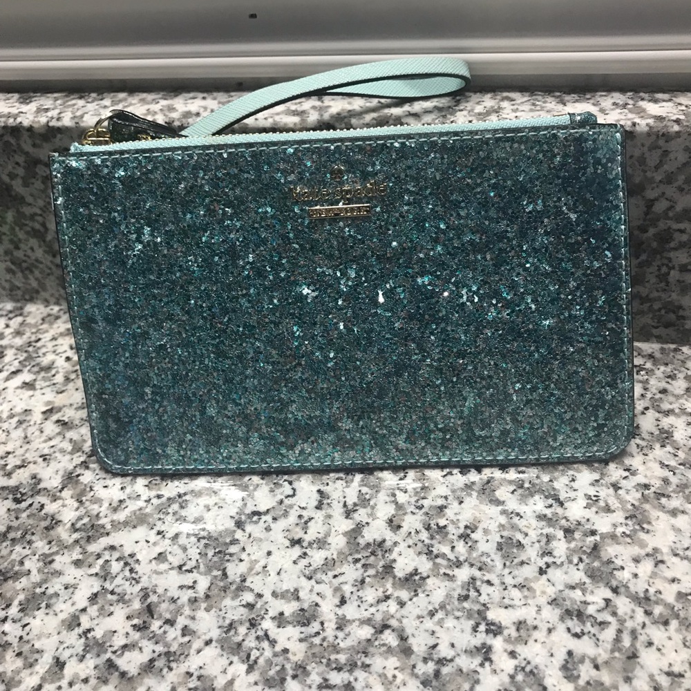 Blue sparkle Kate Spade wristlet